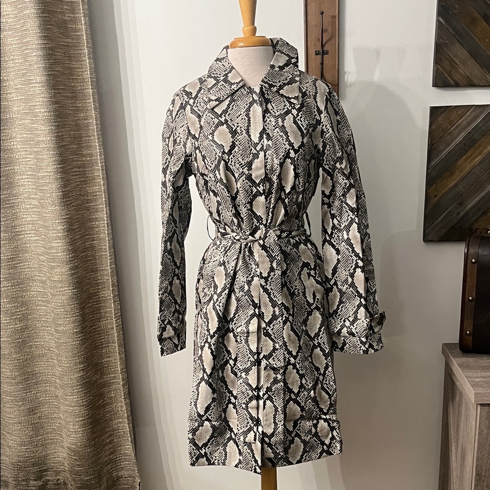 Faux Snakeskin Trench Coat